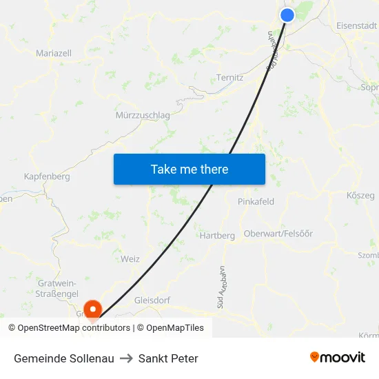 Gemeinde Sollenau to Sankt Peter map