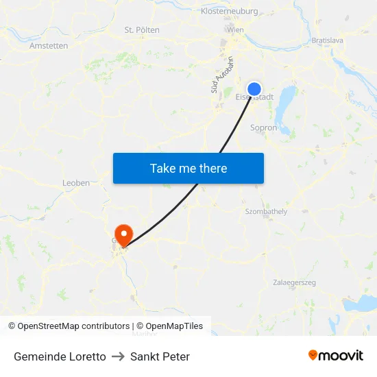 Gemeinde Loretto to Sankt Peter map