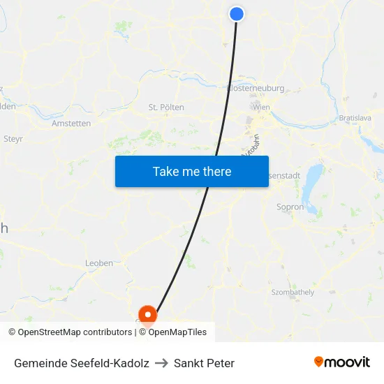 Gemeinde Seefeld-Kadolz to Sankt Peter map