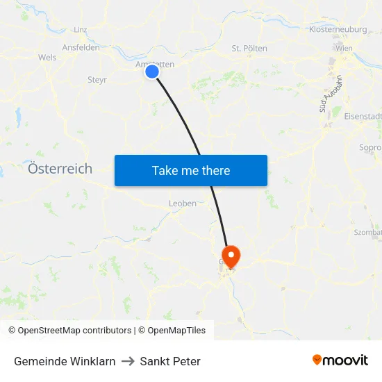Gemeinde Winklarn to Sankt Peter map