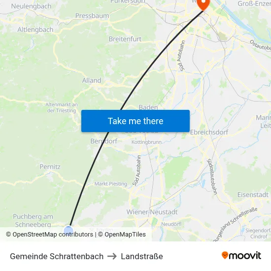 Gemeinde Schrattenbach to Landstraße map