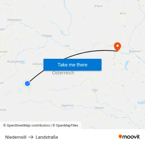 Niedernsill to Landstraße map