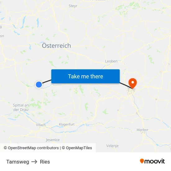 Tamsweg to Ries map