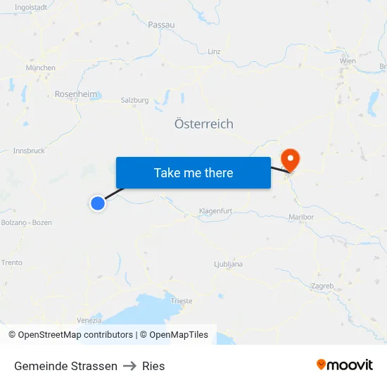 Gemeinde Strassen to Ries map