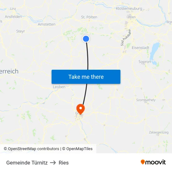 Gemeinde Türnitz to Ries map