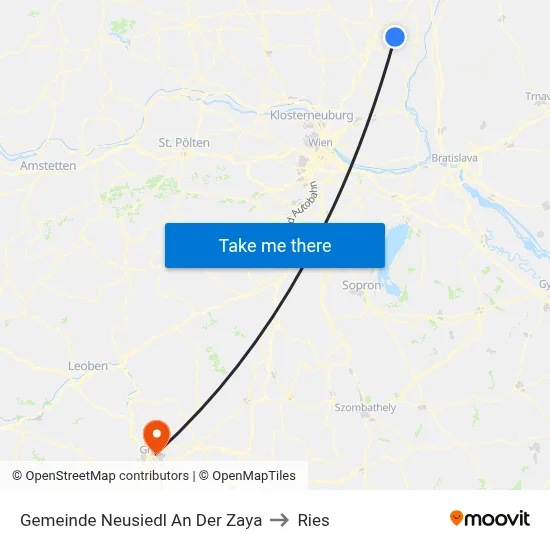 Gemeinde Neusiedl An Der Zaya to Ries map
