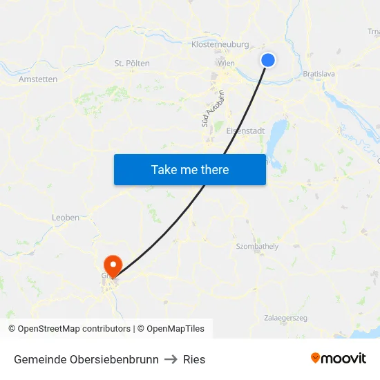Gemeinde Obersiebenbrunn to Ries map