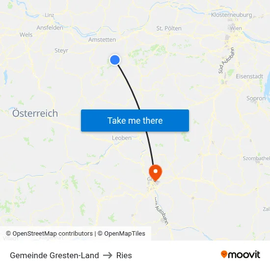 Gemeinde Gresten-Land to Ries map