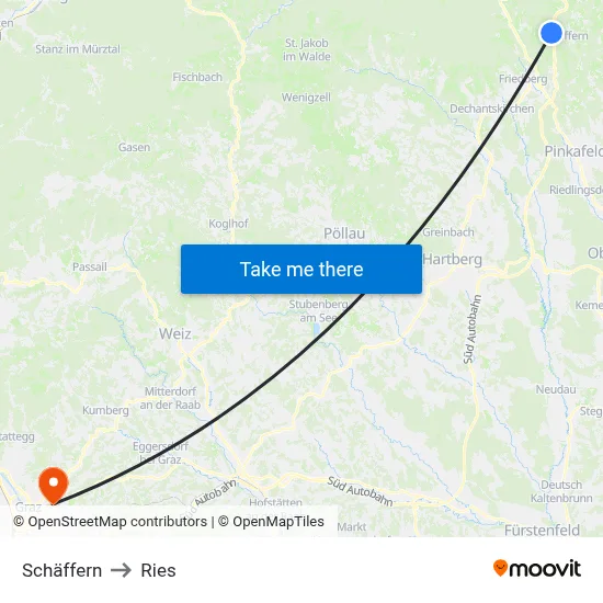 Schäffern to Ries map