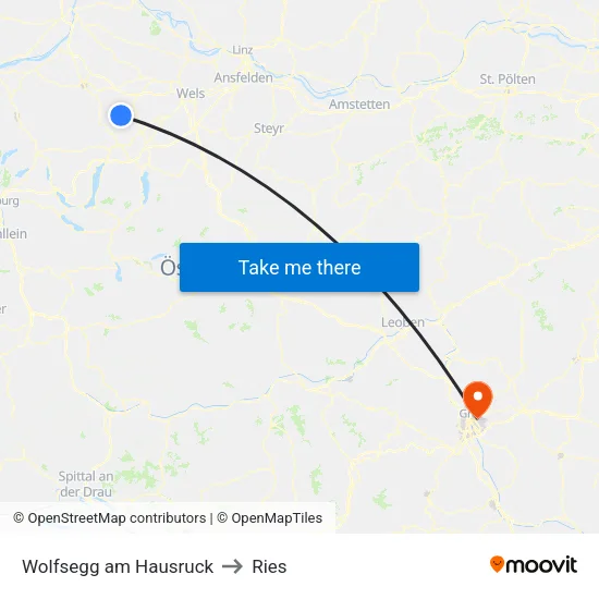 Wolfsegg am Hausruck to Ries map