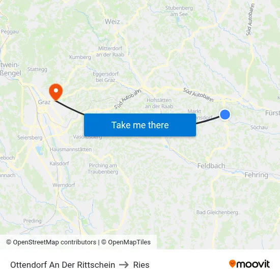Ottendorf An Der Rittschein to Ries map