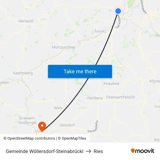 Gemeinde Wöllersdorf-Steinabrückl to Ries map