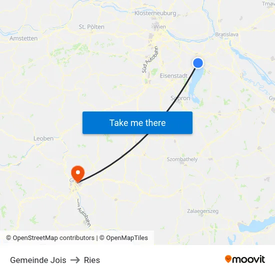 Gemeinde Jois to Ries map