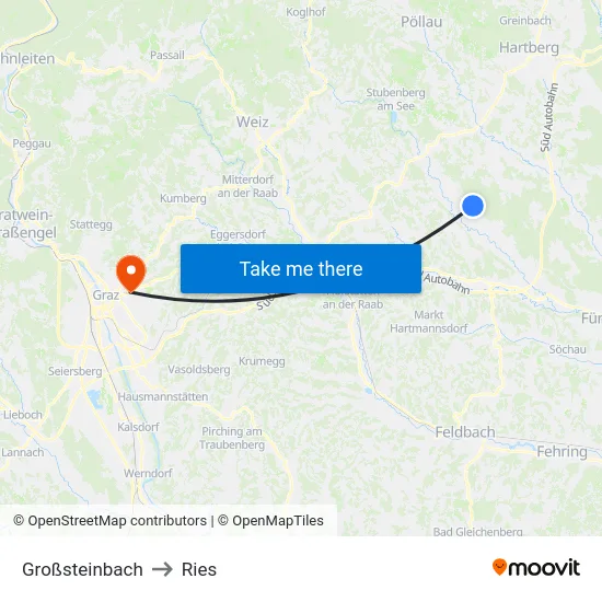 Großsteinbach to Ries map