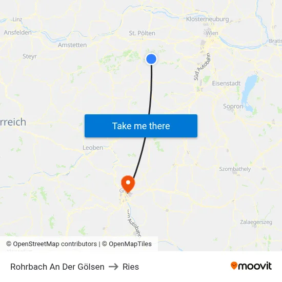 Rohrbach An Der Gölsen to Ries map