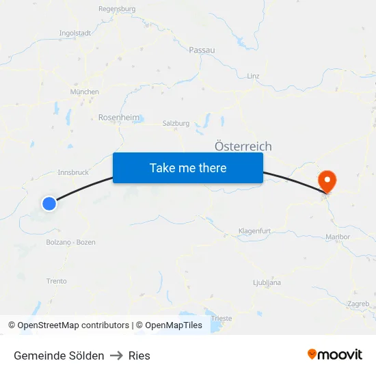 Gemeinde Sölden to Ries map