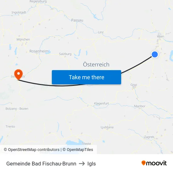 Gemeinde Bad Fischau-Brunn to Igls map