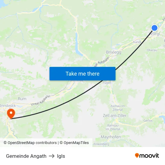 Gemeinde Angath to Igls map