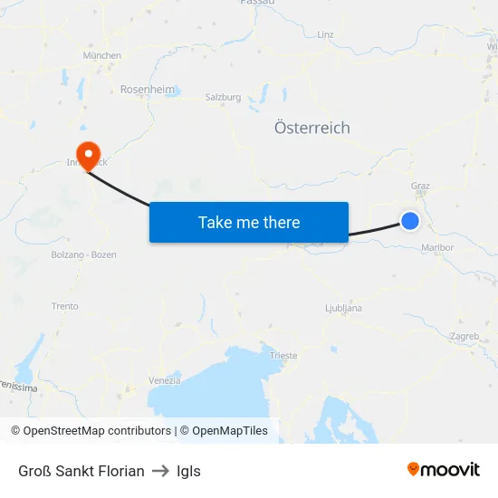 Groß Sankt Florian to Igls map