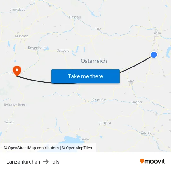 Lanzenkirchen to Igls map