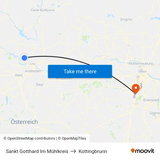 Sankt Gotthard Im Mühlkreis to Kottingbrunn map