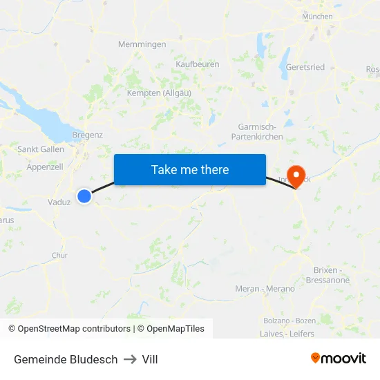 Gemeinde Bludesch to Vill map