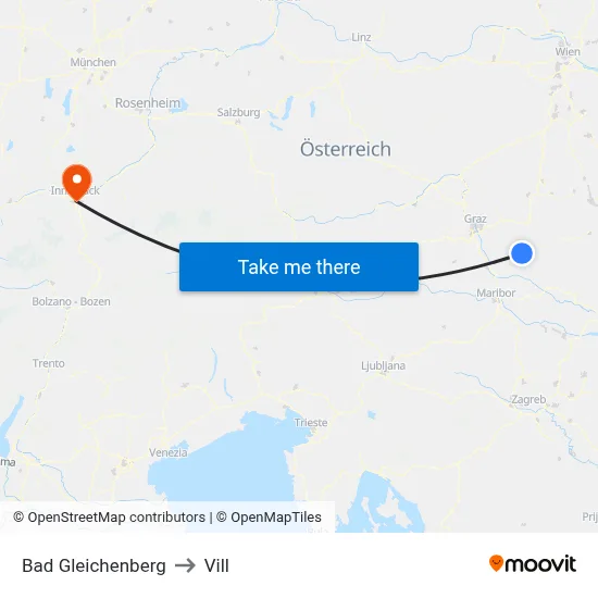 Bad Gleichenberg to Vill map