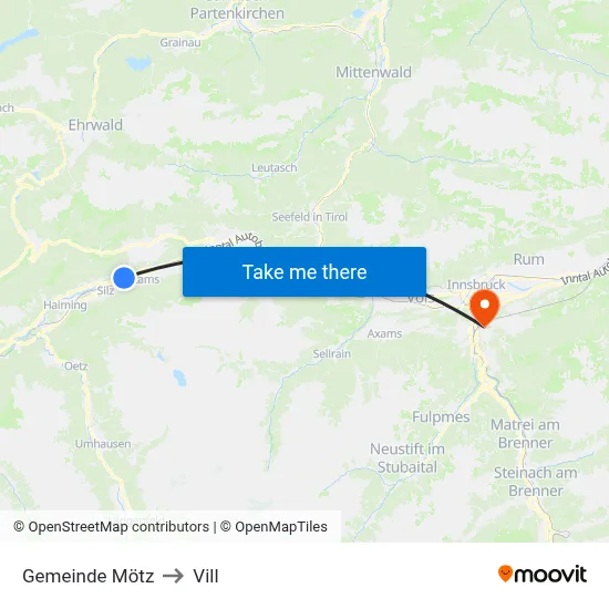 Gemeinde Mötz to Vill map