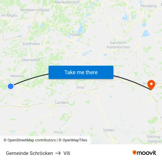 Gemeinde Schröcken to Vill map