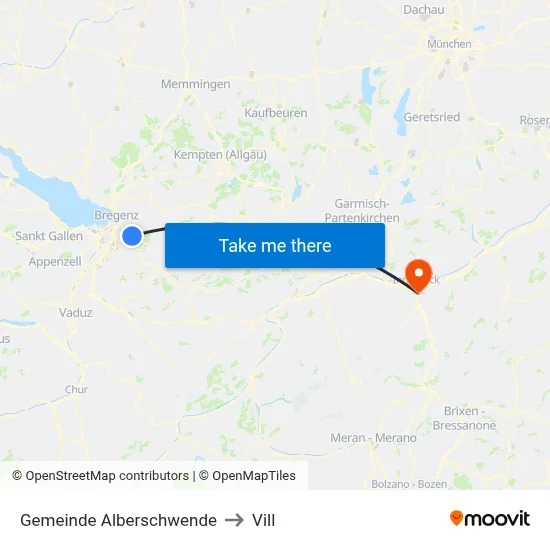 Gemeinde Alberschwende to Vill map