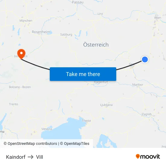 Kaindorf to Vill map