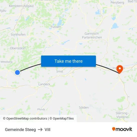 Gemeinde Steeg to Vill map