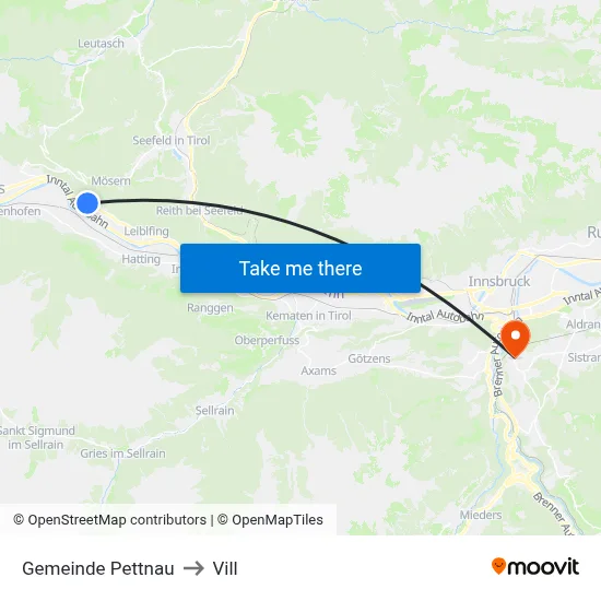 Gemeinde Pettnau to Vill map