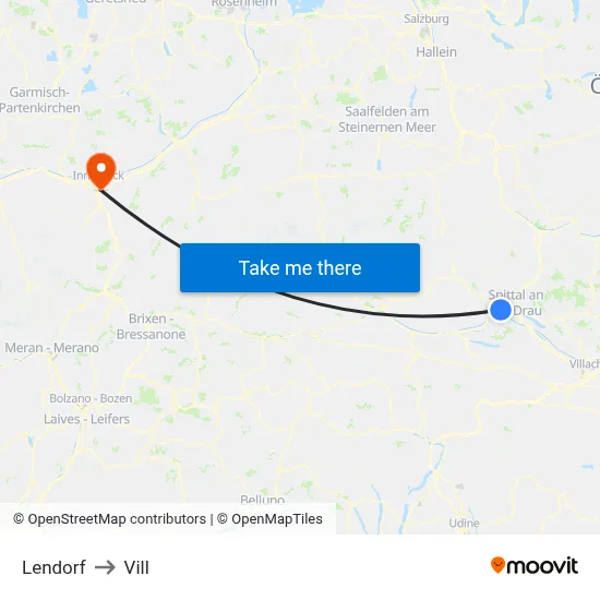 Lendorf to Vill map