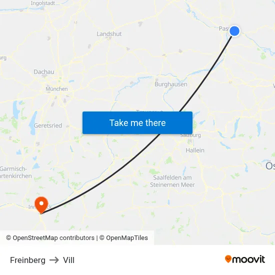 Freinberg to Vill map