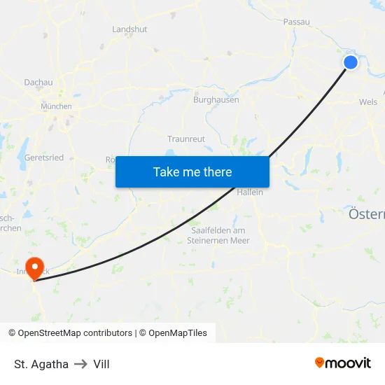 St. Agatha to Vill map