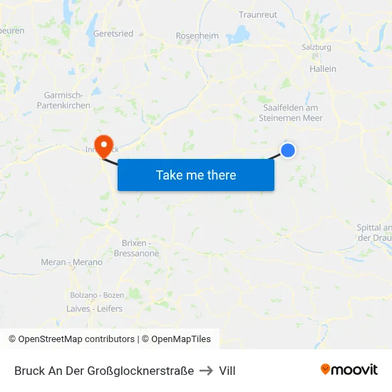 Bruck An Der Großglocknerstraße to Vill map