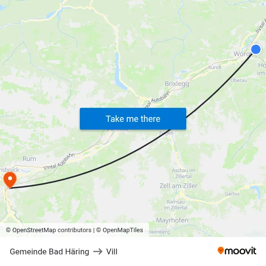 Gemeinde Bad Häring to Vill map