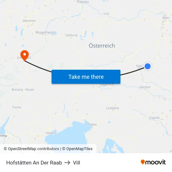Hofstätten An Der Raab to Vill map