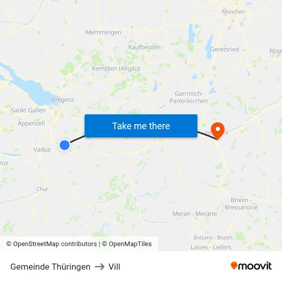 Gemeinde Thüringen to Vill map