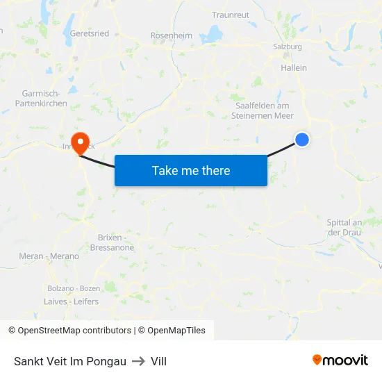 Sankt Veit Im Pongau to Vill map