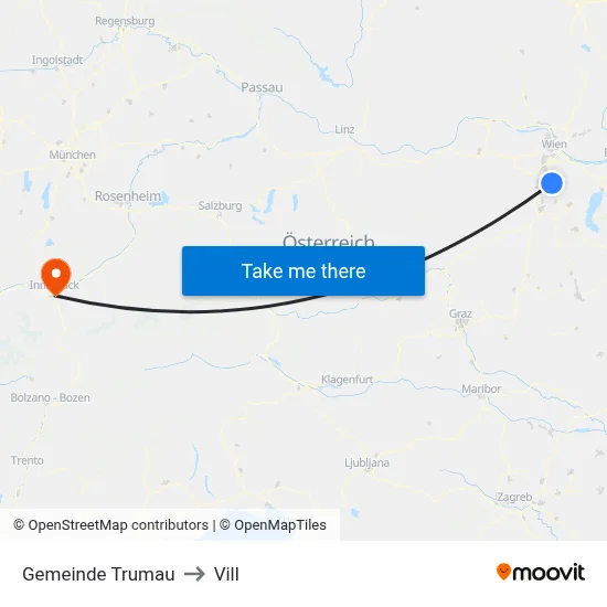 Gemeinde Trumau to Vill map