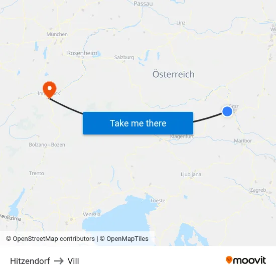 Hitzendorf to Vill map