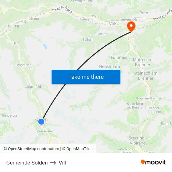 Gemeinde Sölden to Vill map