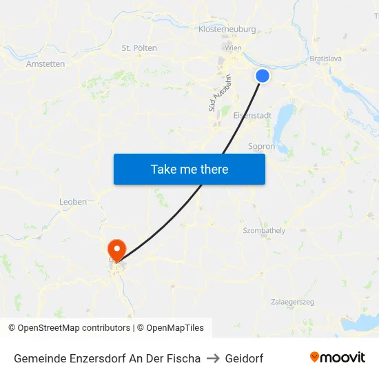 Gemeinde Enzersdorf An Der Fischa to Geidorf map