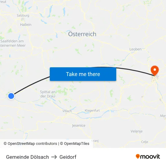 Gemeinde Dölsach to Geidorf map