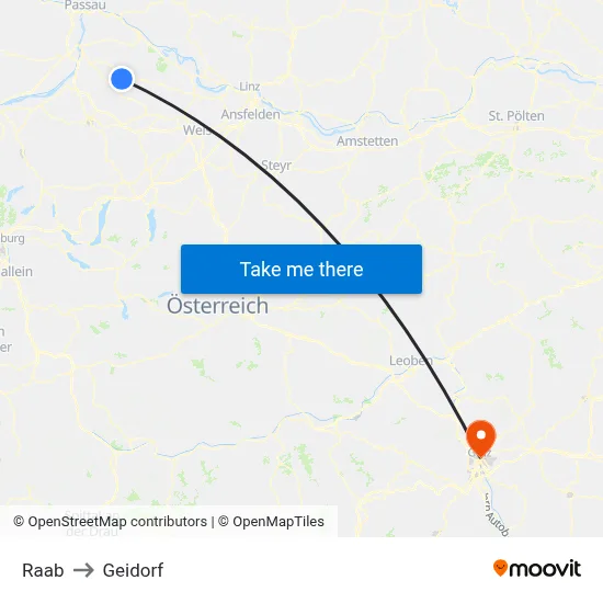 Raab to Geidorf map
