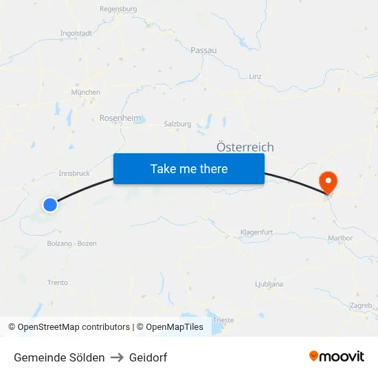 Gemeinde Sölden to Geidorf map
