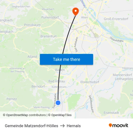 Gemeinde Matzendorf-Hölles to Hernals map