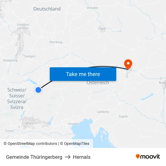 Gemeinde Thüringerberg to Hernals map